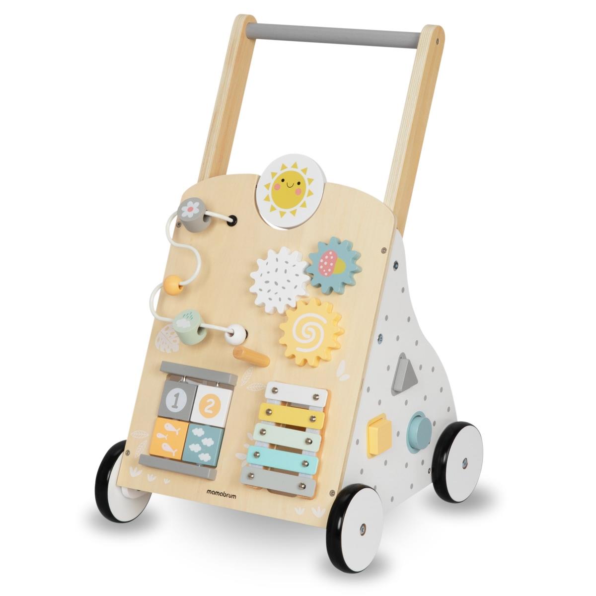 Образователна дървена проходилка 8в1 / бебешки тласкач - манипулационна дъска