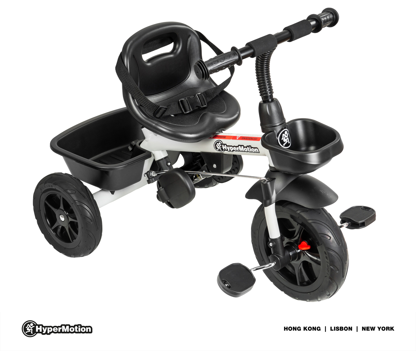 HyperMotion TOBI VECTOR триколка - вечни надуваеми колела + щанга за бутане. Цвят: светло сив.