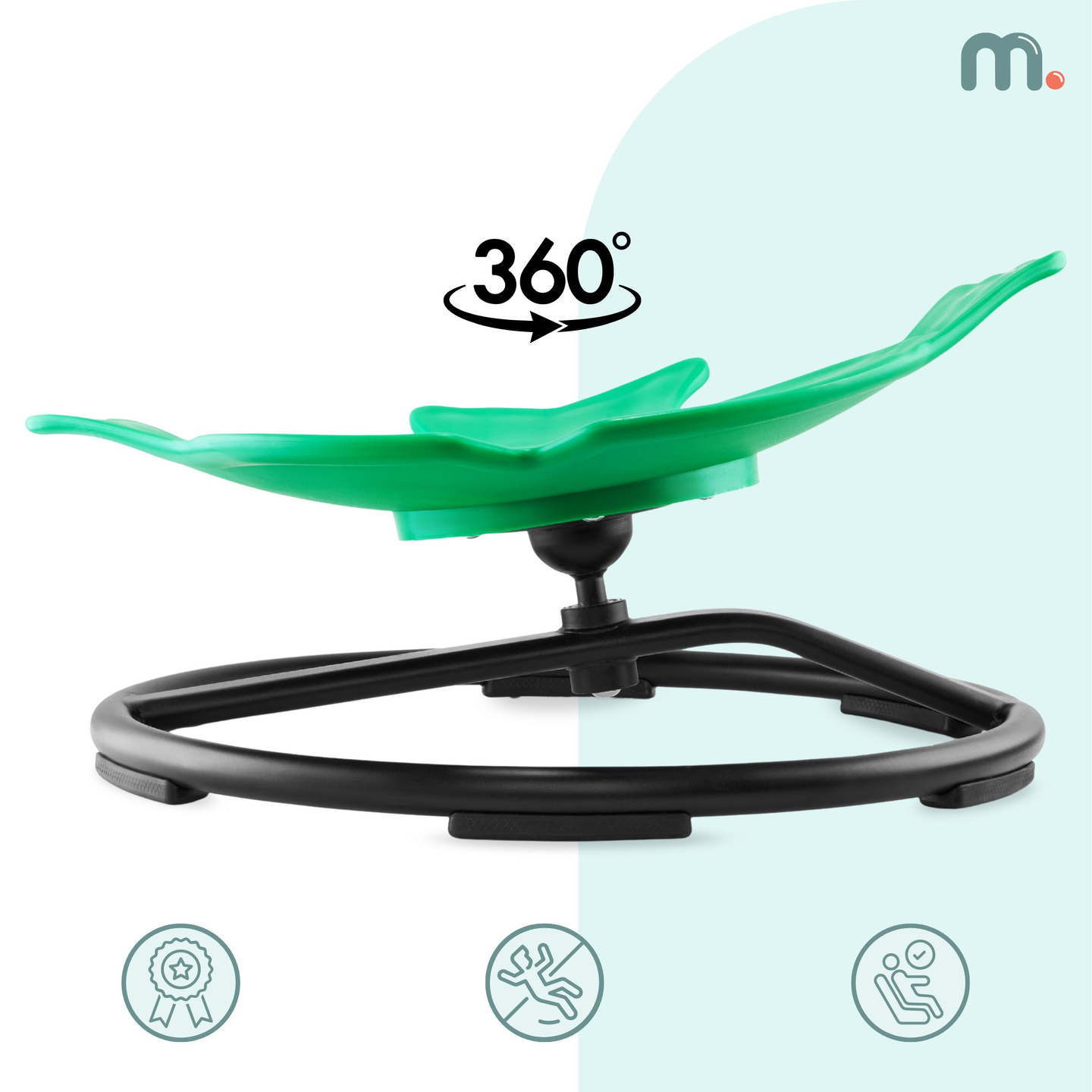 Мини детска въртележка Рибка - зелен цвят