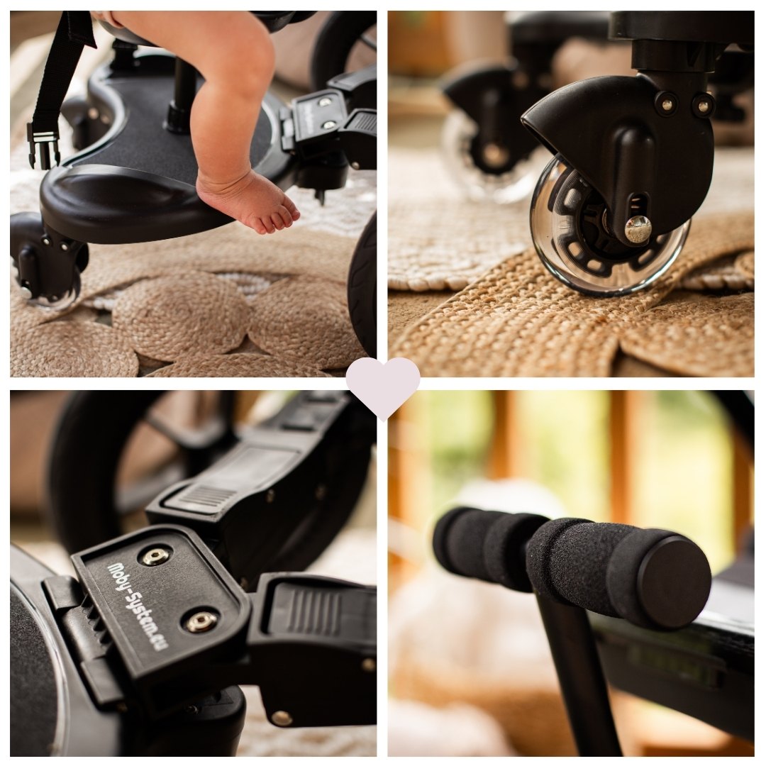 Удължение за инвалидна количка MR BUGGY със седалка - LED колела