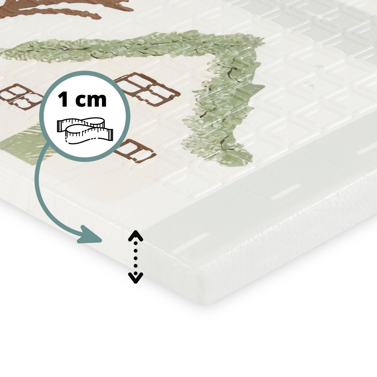 Двустранна сгъваема постелка от пяна 180 x 120 x 1cm - Charming Town/Sand Beige