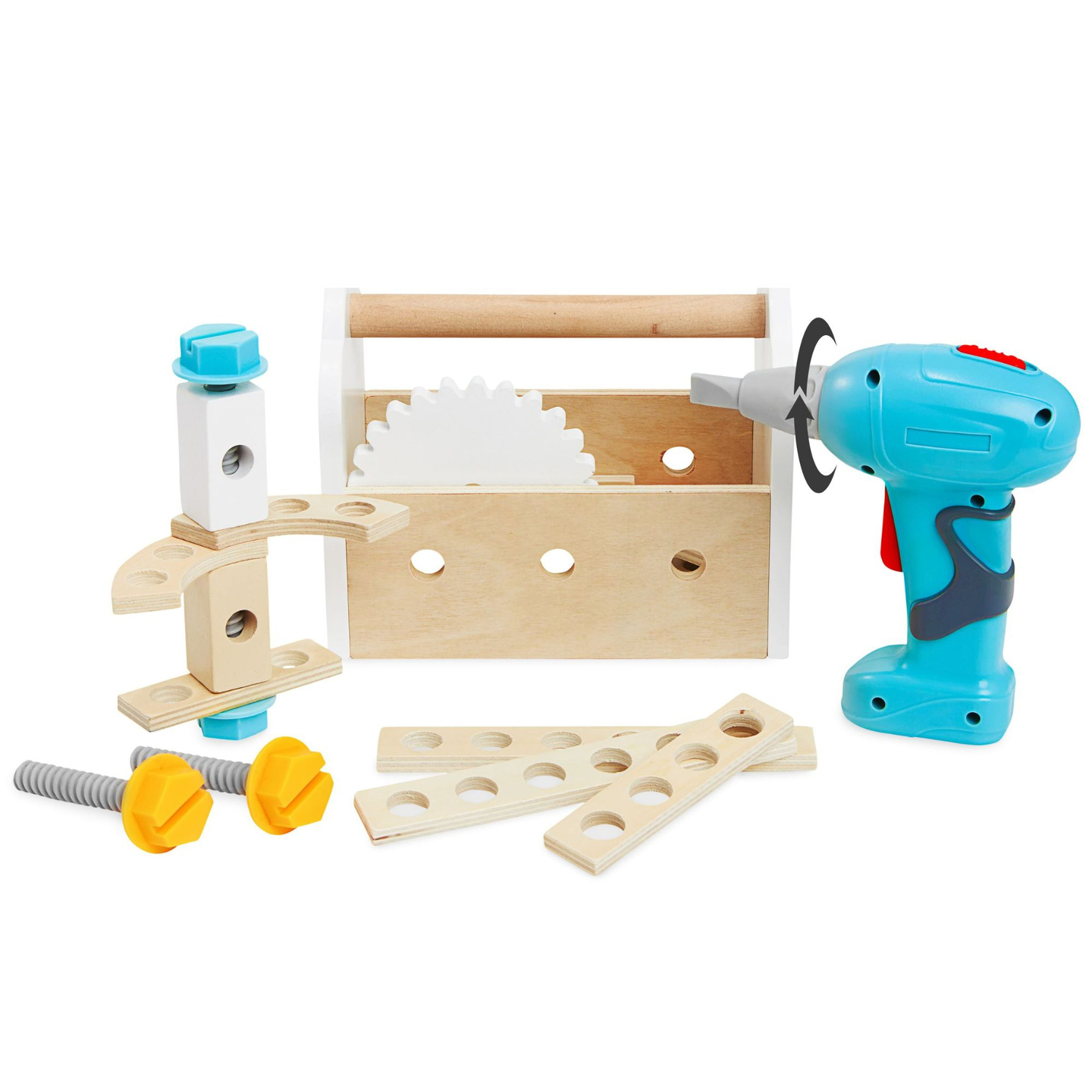 XXL Голяма дървена работилница с инструменти - комплект "Направи си сам", 74 елемента