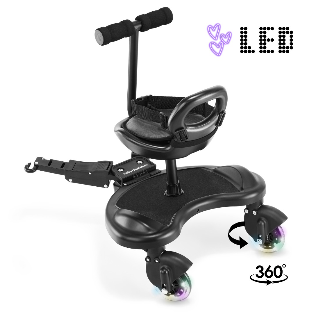 Удължение за инвалидна количка MR BUGGY със седалка - LED колела