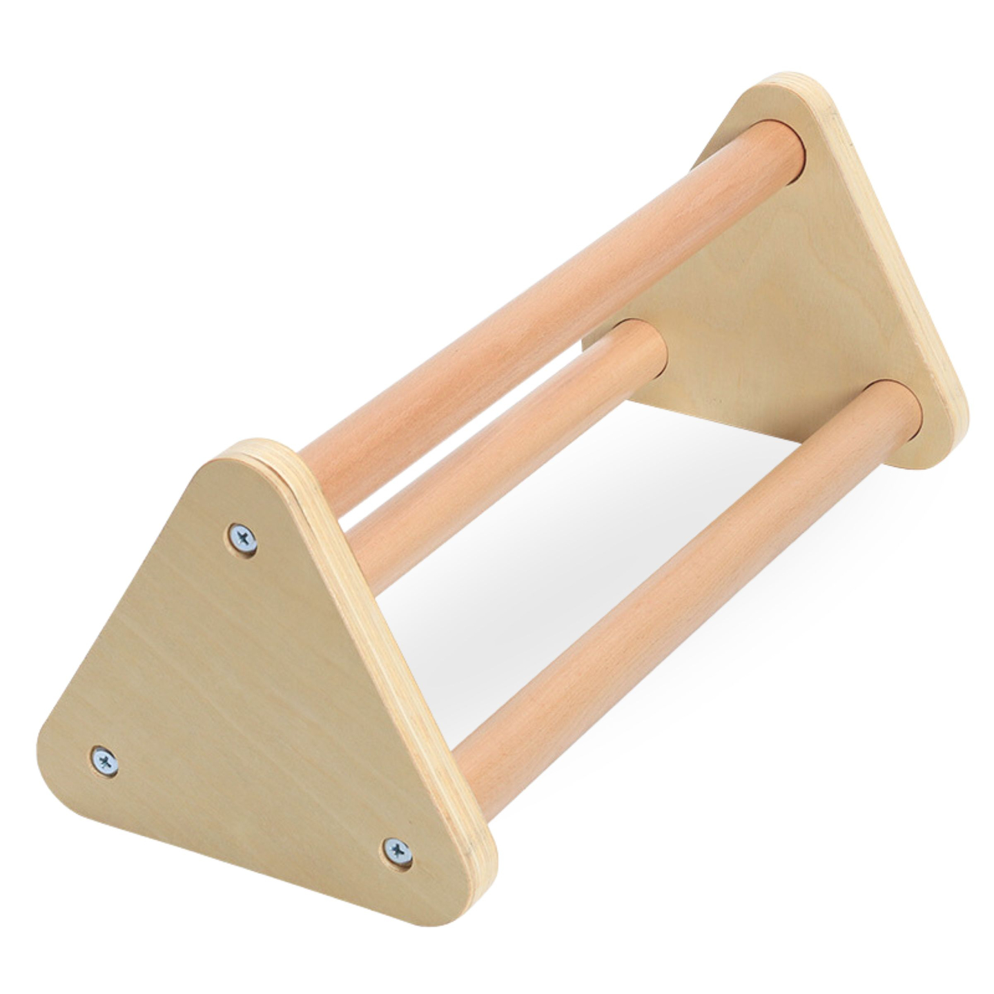 Дървена, домашно направена детска площадка - стълба + стена за катерене + греда за балансиране - триъгълник на Пиклер