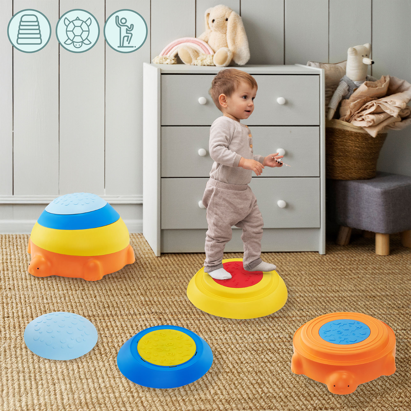 Сензорна пътека за деца - Цветна костенурка