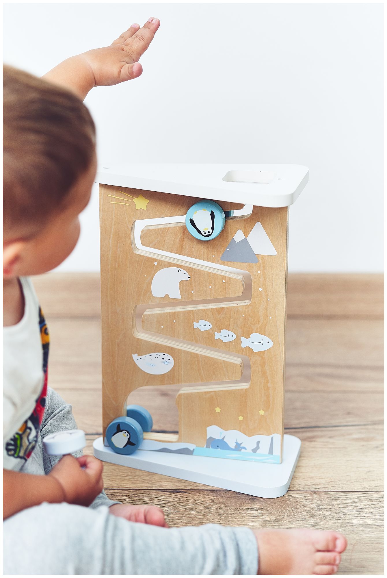 Дървена двустранна дъска за сензорни манипулации