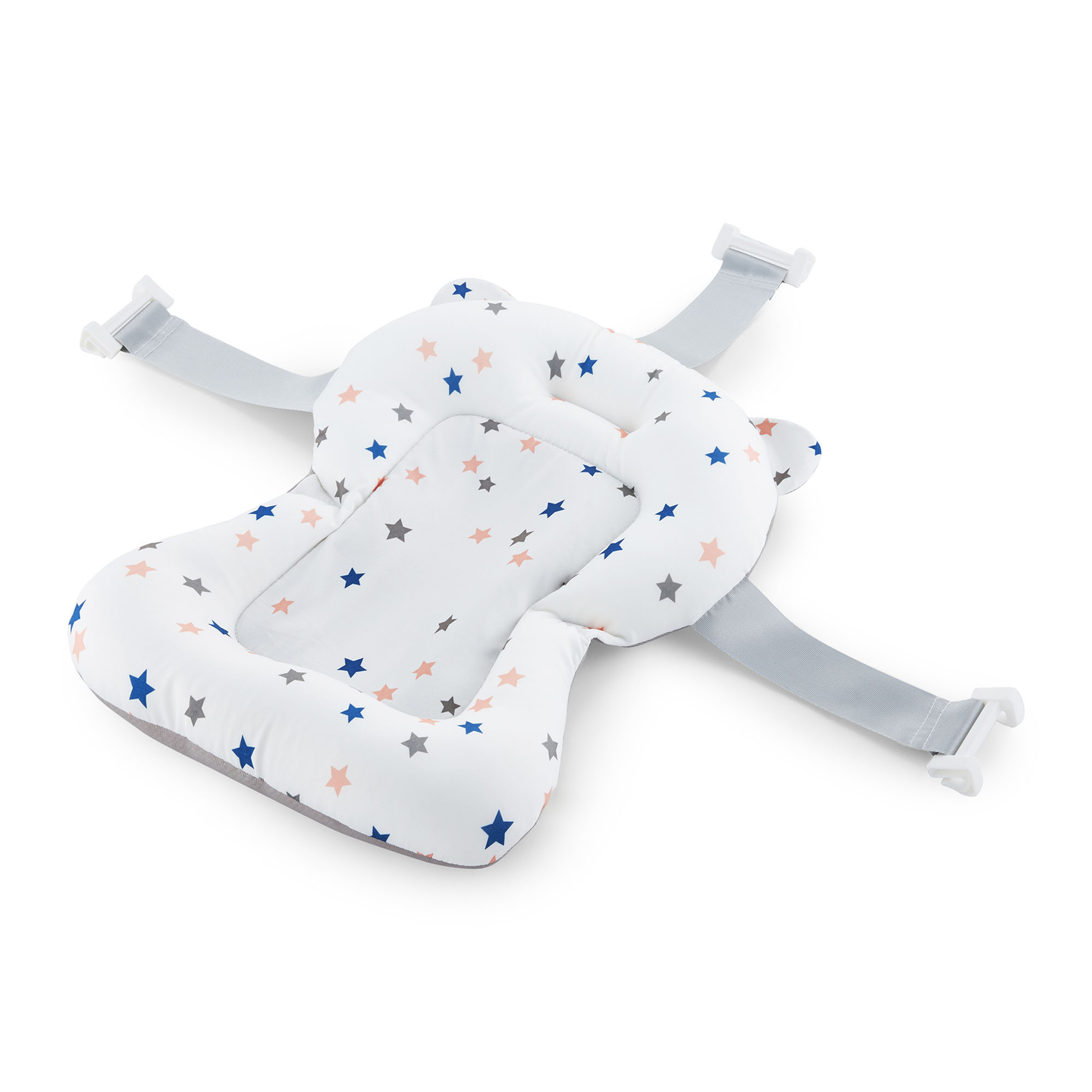 Сгъваема бебешка ваничка с термометър, вложка и стойка - цвят мръсно розово