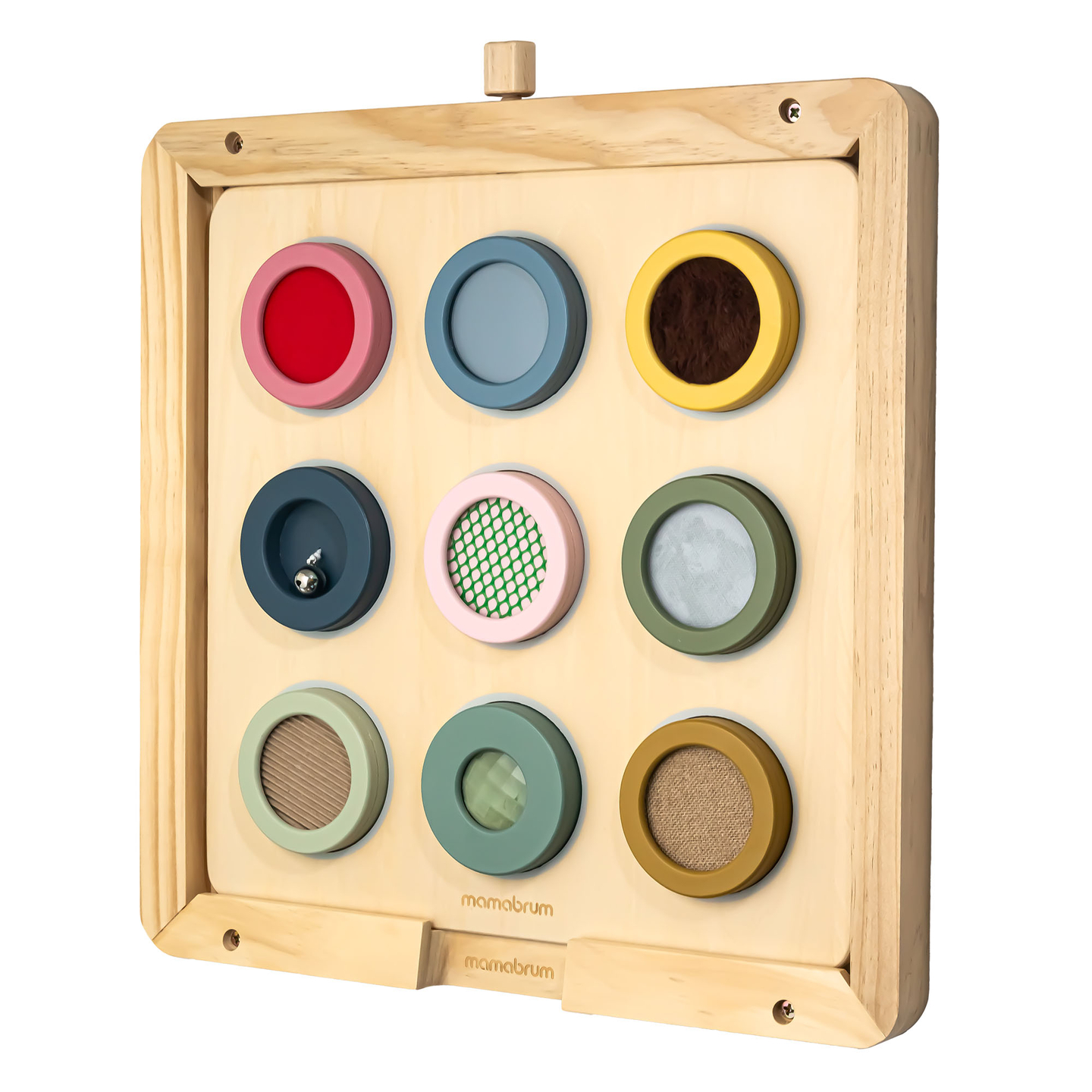 Дървена сензорна дъска Монтесори – 9 текстури за откриване и развитие на чувството за допир