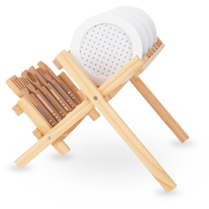 Дървени кухненски аксесоари със сушилня за тенджери - комплект за деца