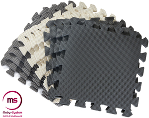 Пъзел от пяна 12бр. - образователна подложка от пяна 120 x 90 x 1.2см с кант - сива