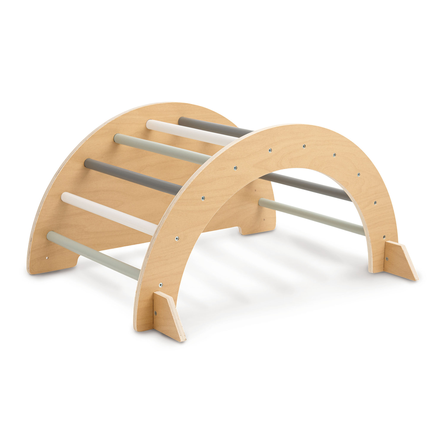 Дървена закрита детска площадка - стена за катерене, пързалка, арка/люлка за катерене и триъгълник на Пиклер