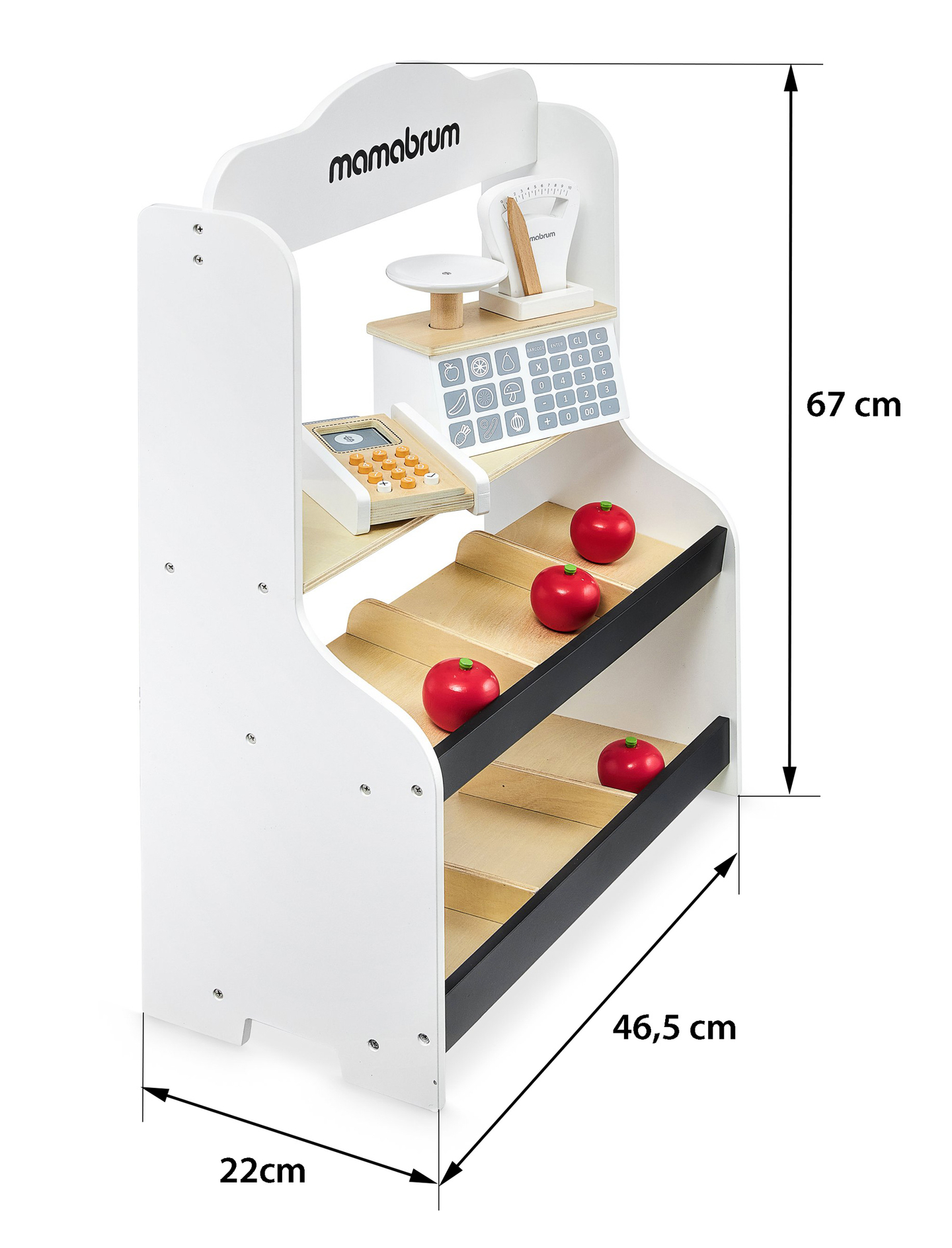 Мини маркет - магазин с кантар, терминал, разплащателна карта и плодове