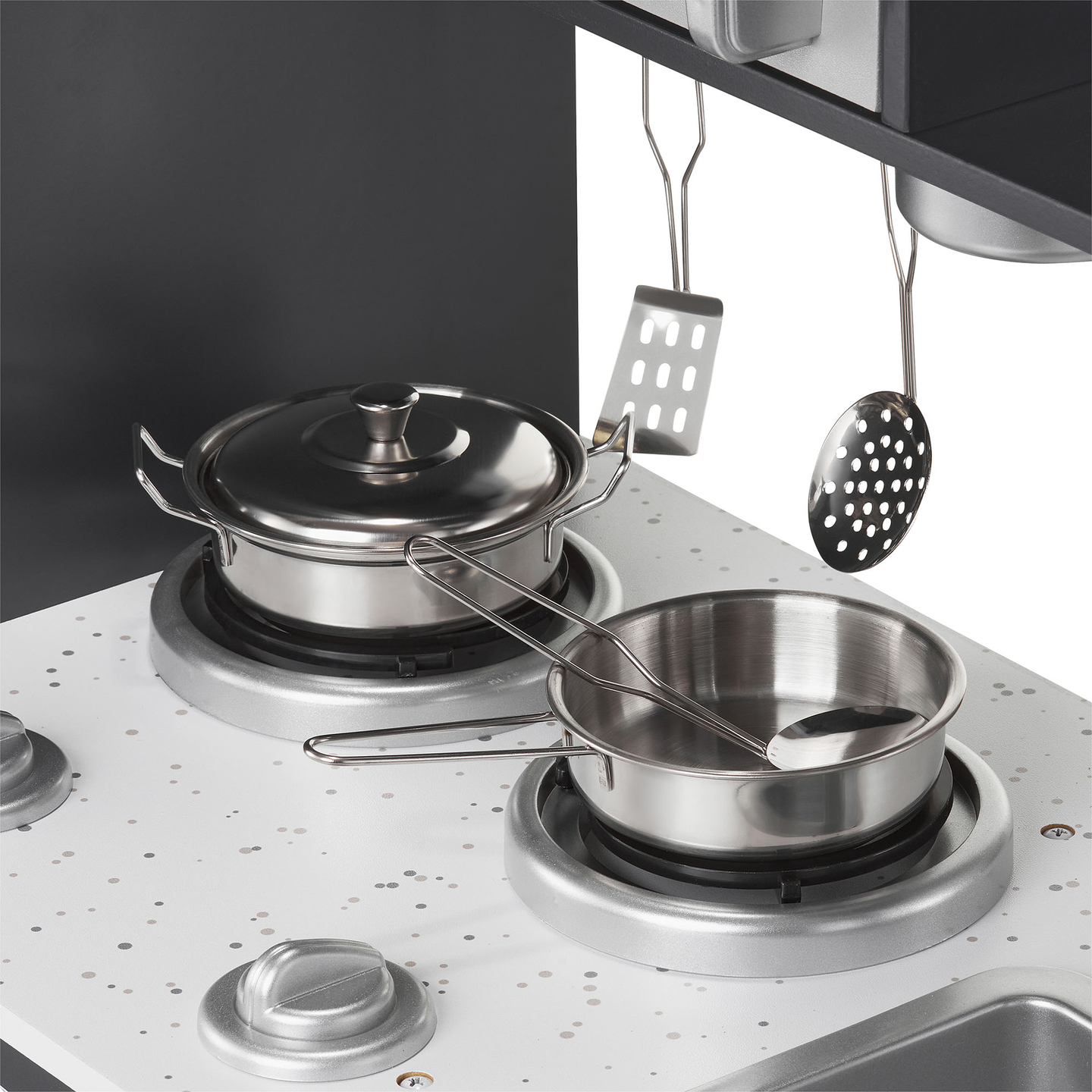 XXL дървена кухня с LED осветление, престилка и аксесоари