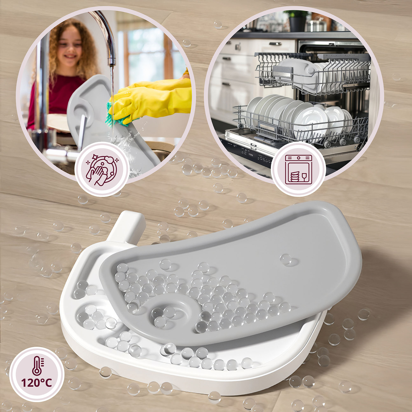 Moby-System Magnolia 2 в 1 регулируемо столче за хранене - сиво