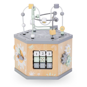 Интерактивен дървен образователен куб 7 в 1 - моторен цикъл