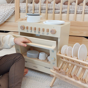 Дървена съдомиялна с аксесоари