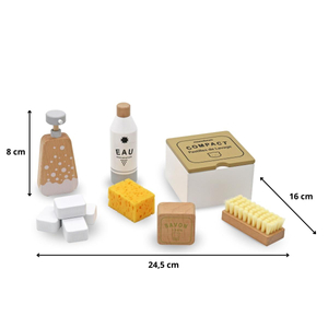 Дървен комплект за почистване за деца - 10 артикула