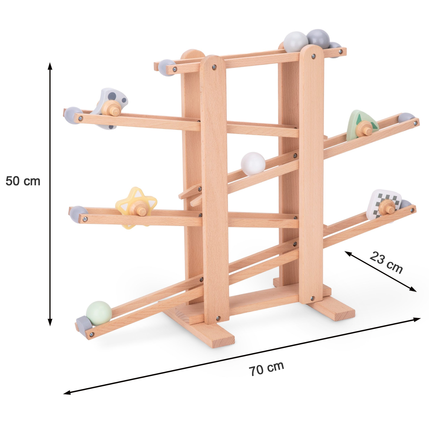 Голям дървен тупик - пързалка с въртящи се елементи