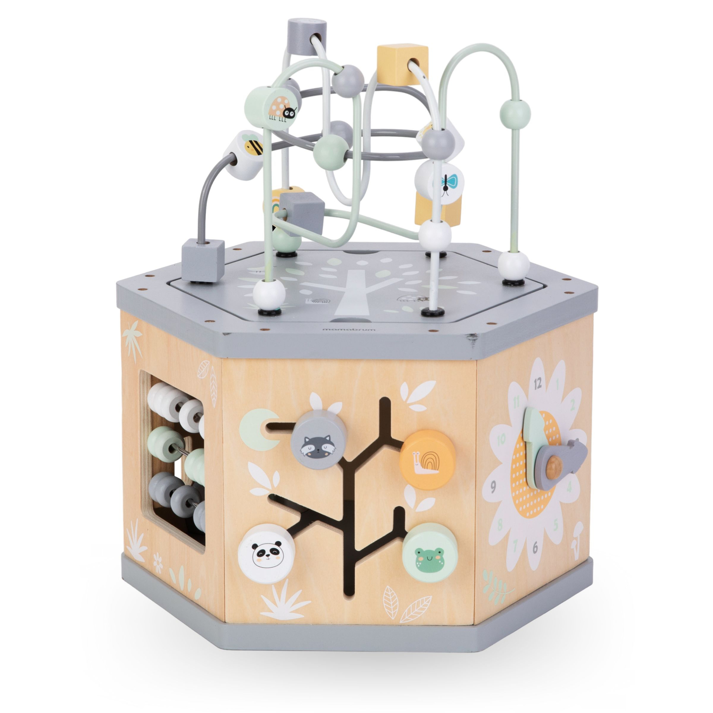 Интерактивен дървен образователен куб 7 в 1 - моторен цикъл