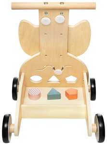 Дървена мултифункционална проходилка - буталка - количка с блокчета - Сова