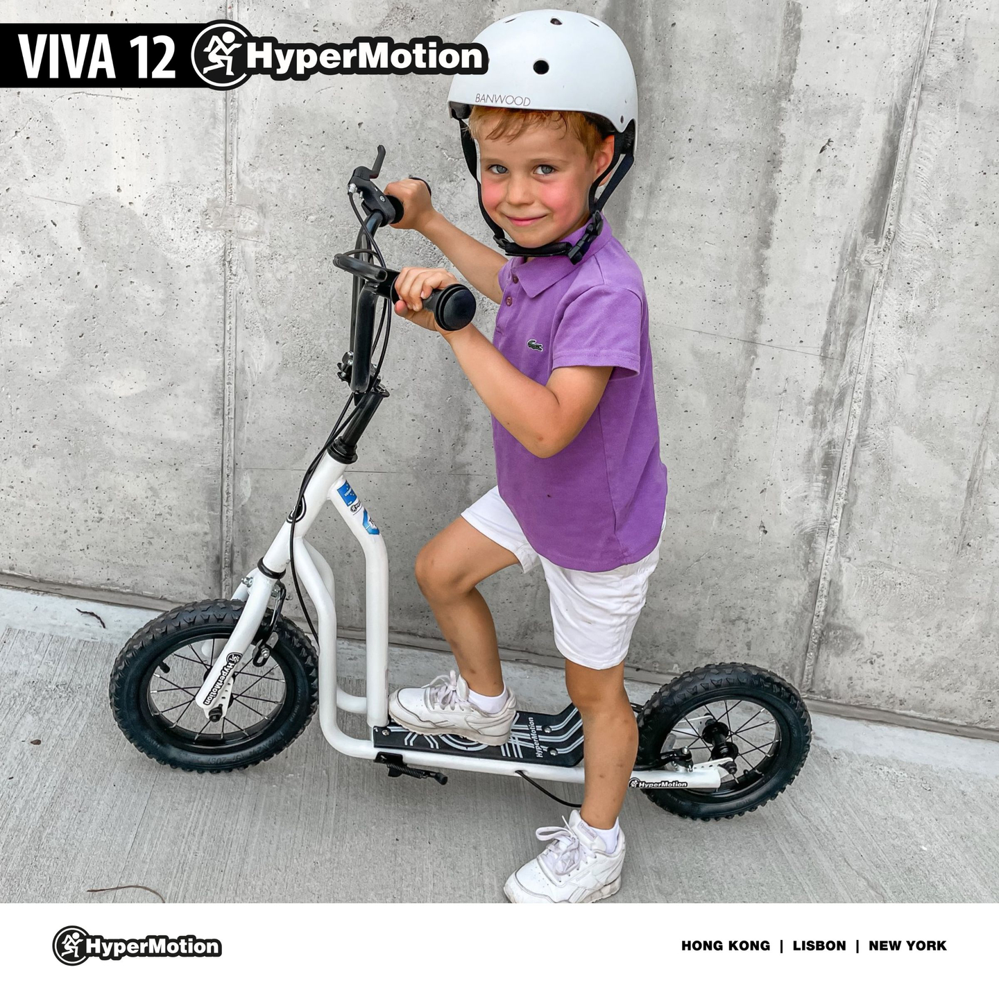 Скутер HyperMotion VIVA 12 (30-сантиметрови помпени колела) - бял
