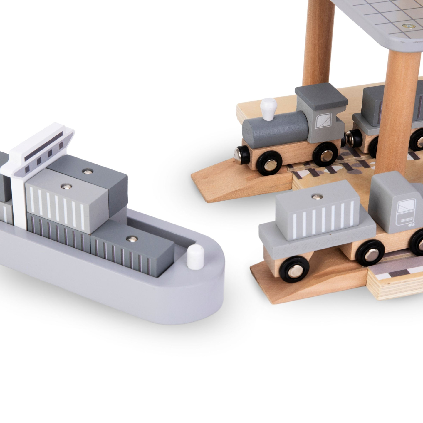 Мобилен пристанищен кран с магнитна лебедка и аксесоари - дървен комплект