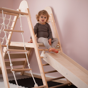 Дървена домашна детска площадка XL 5в1