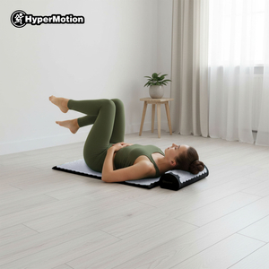 Акупресурна постелка с възглавница и калъф - 72 см HyperMotion черно-бяла