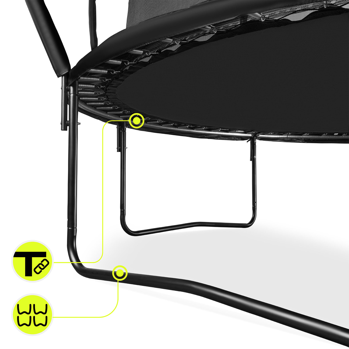 XXL градински батут за деца HyperMotion - 366 см 12 фута - със стълба и вътрешна мрежа - за дома и градината - 150 кг макс