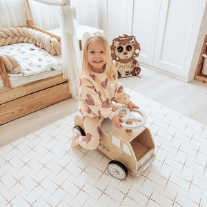 Дървен велосипед, кола, кола с блокчета