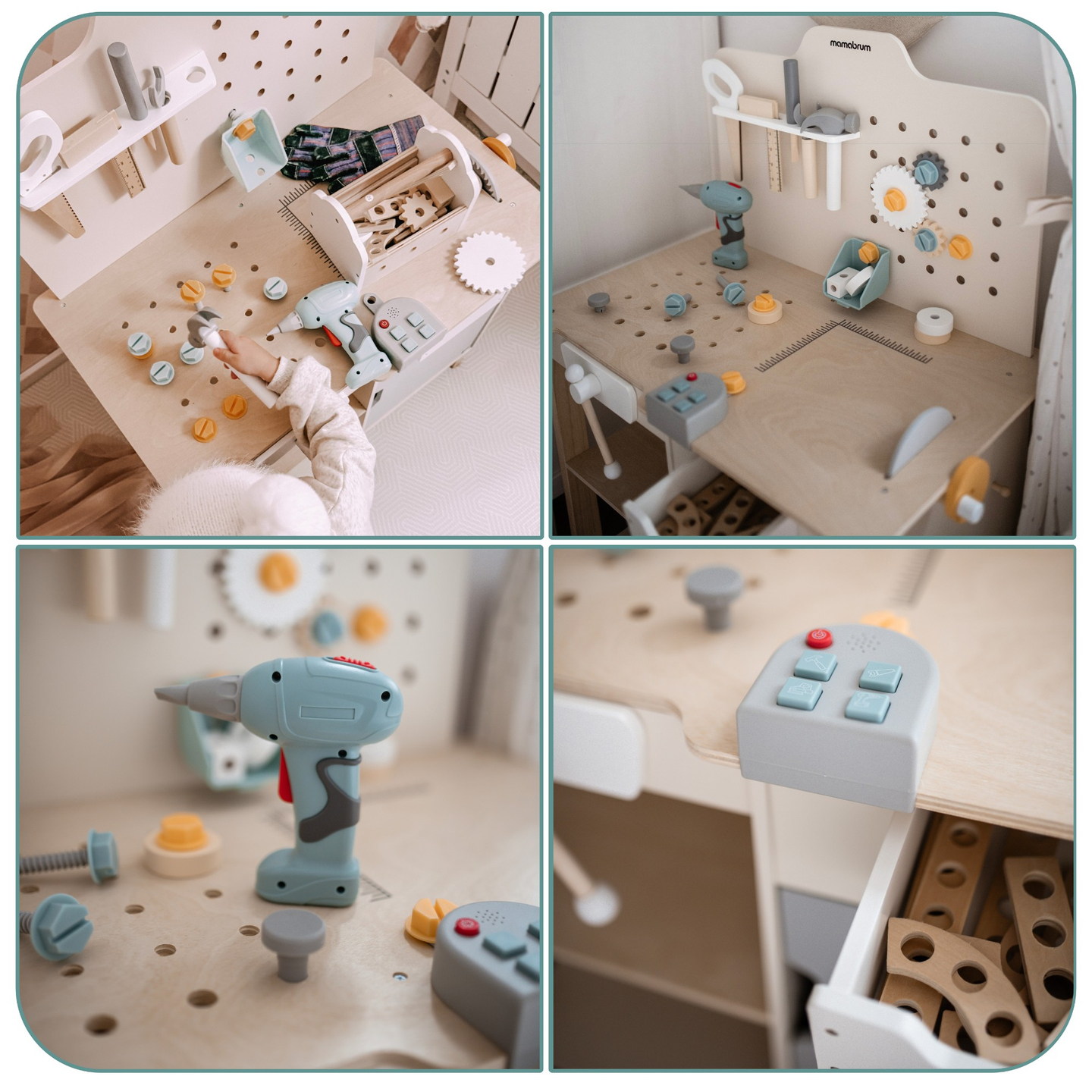 XXL Голяма дървена работилница с инструменти - комплект "Направи си сам", 74 елемента