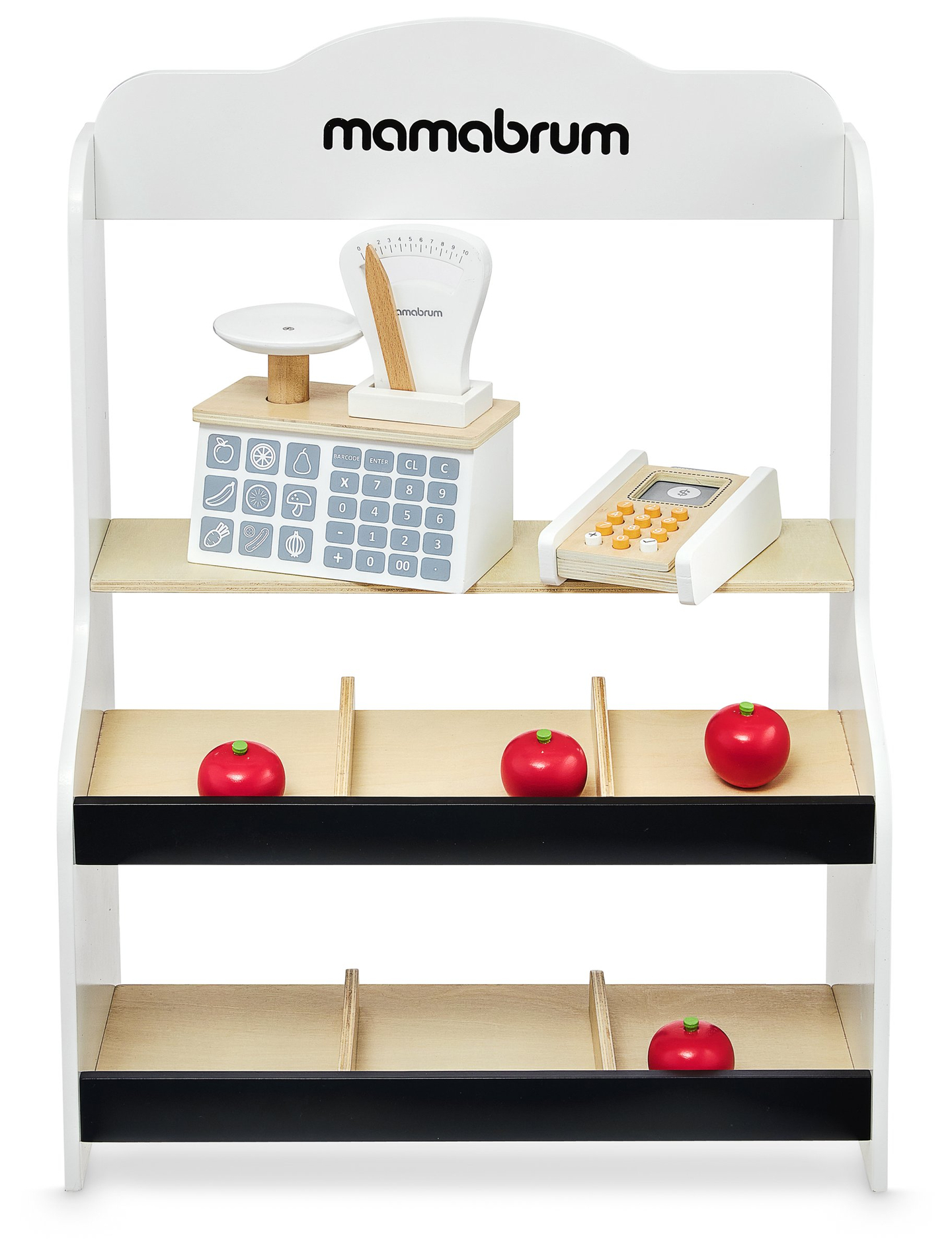 Мини маркет - магазин с кантар, терминал, разплащателна карта и плодове